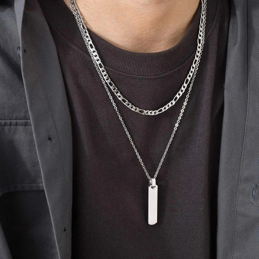 Axis Steel – Men’s Elegant Necklace, 2-Piece Set