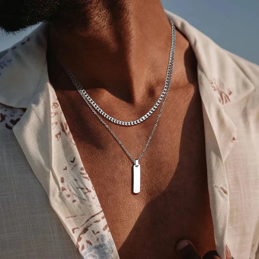 Axis Steel – Men’s Elegant Necklace, 2-Piece Set