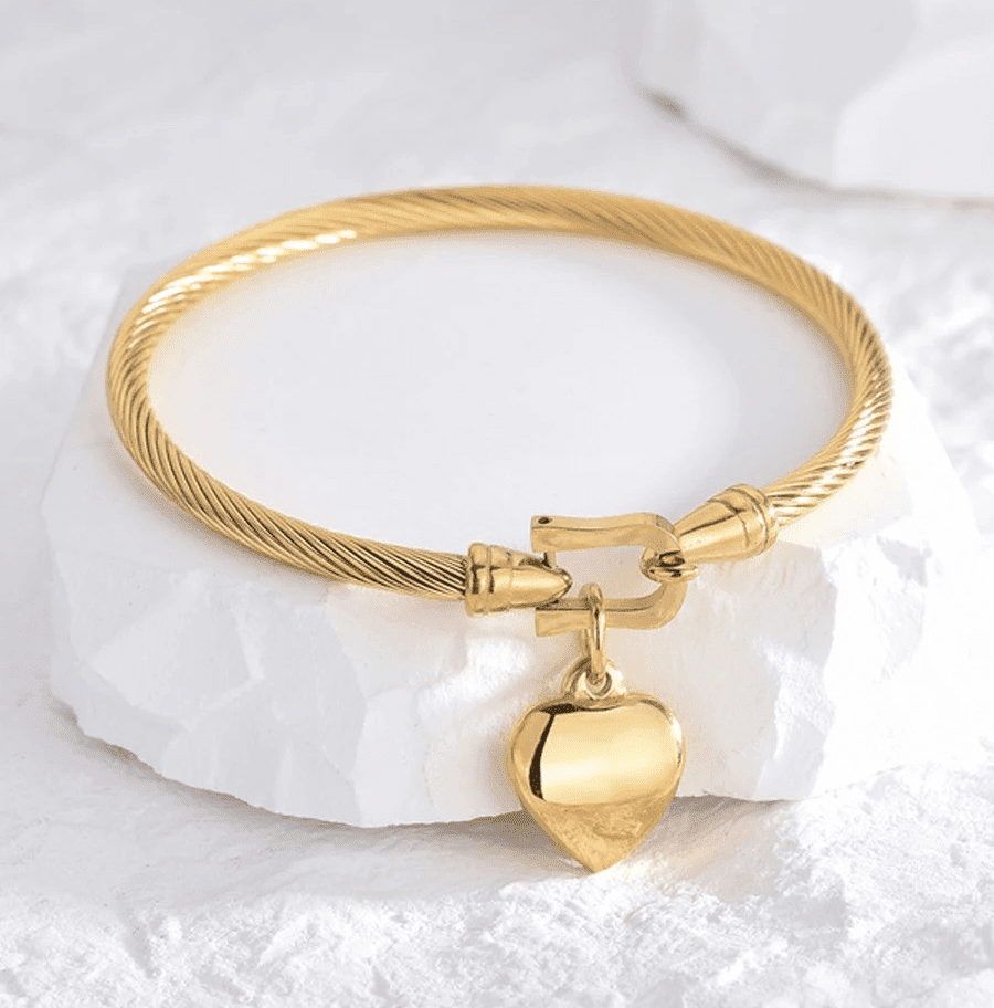 Pulseiras Femininas Douradas Golden Heart