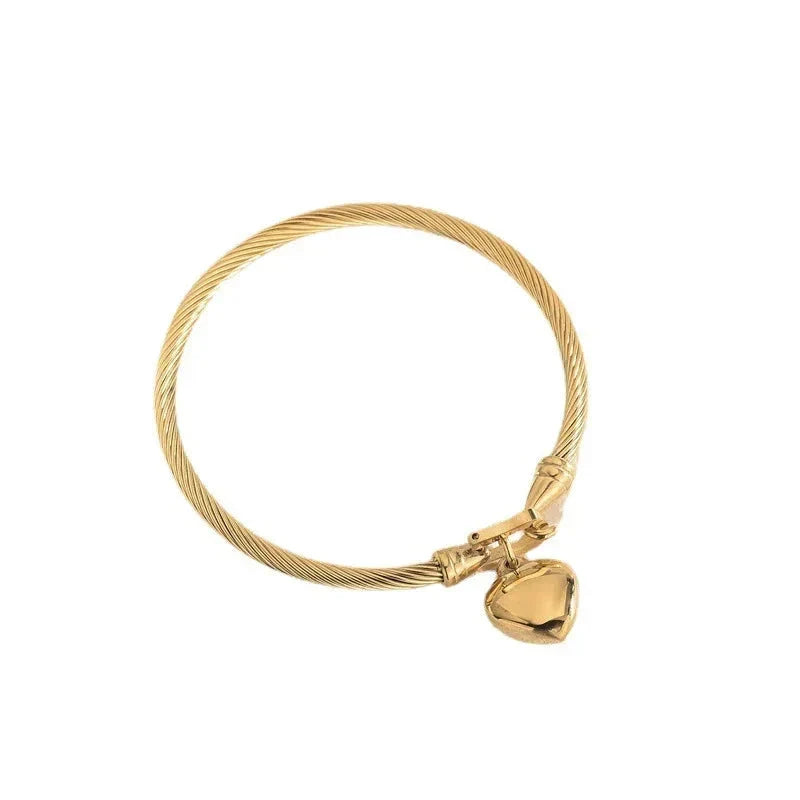 Pulseiras Femininas Douradas Golden Heart