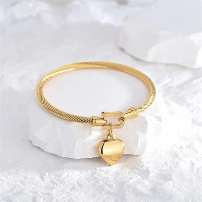 Pulseiras Femininas Douradas Golden Heart