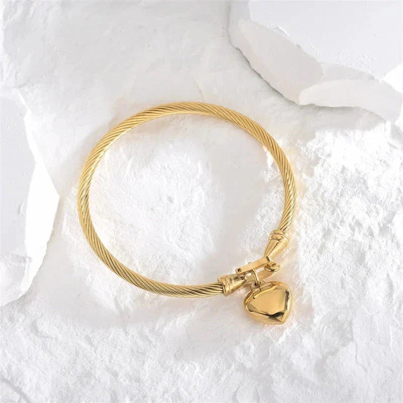 Pulseiras Femininas Douradas Golden Heart