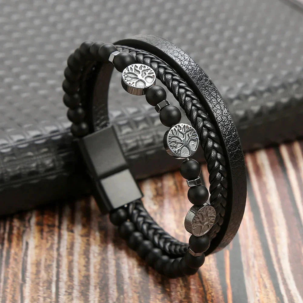 Pulseira Klaiven em Couro Sintético