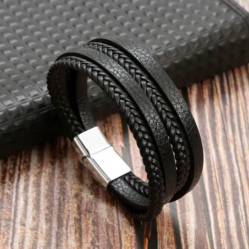 Pulseira Klaiven em Couro Sintético
