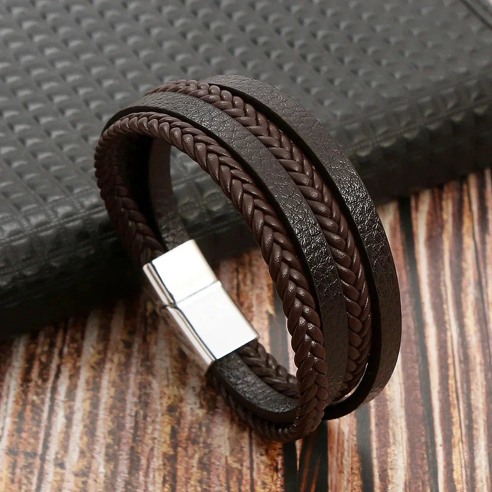 Pulseira Klaiven em Couro Sintético