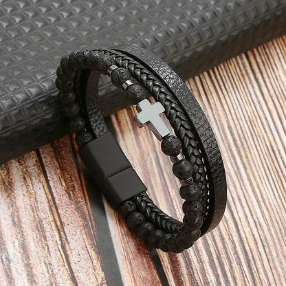 Pulseira Klaiven em Couro Sintético