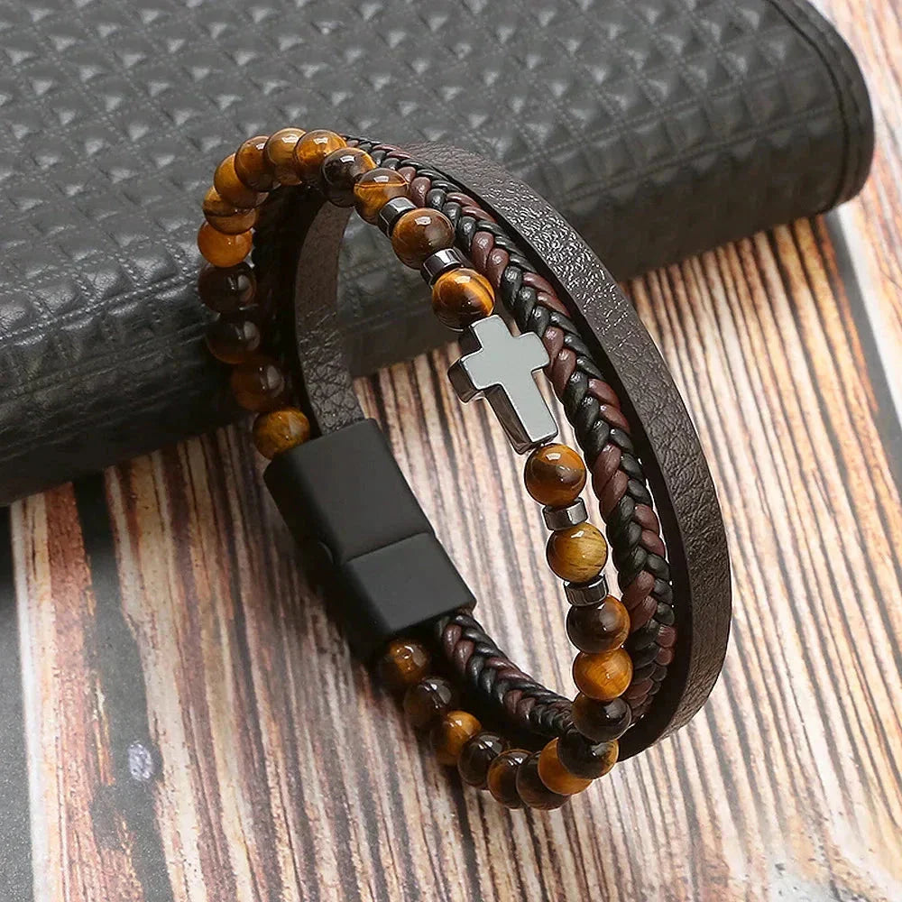 Pulseira Klaiven em Couro Sintético