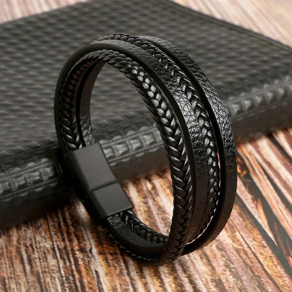 Pulseira Klaiven em Couro Sintético