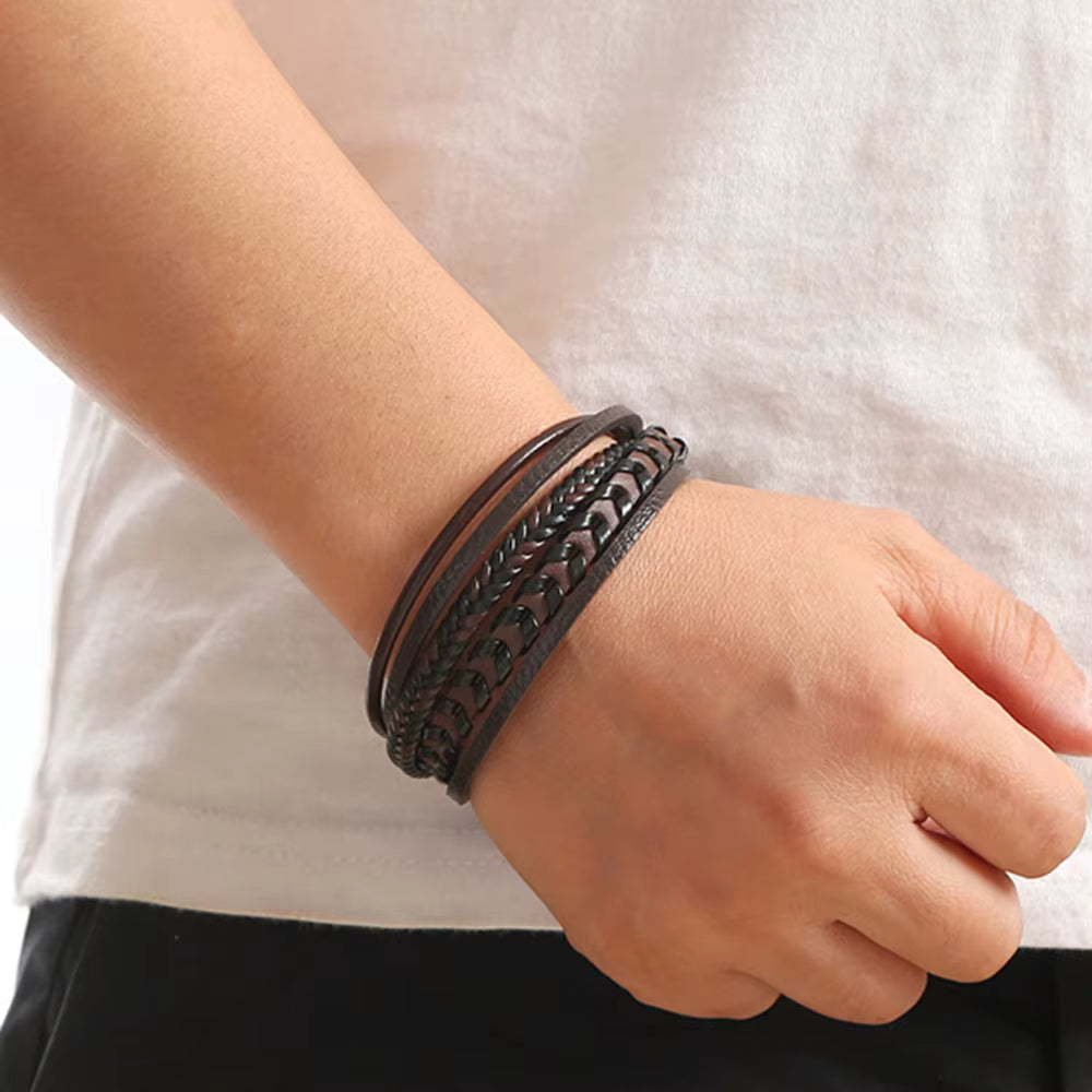 Pulseira Klaiven em Couro Sintético