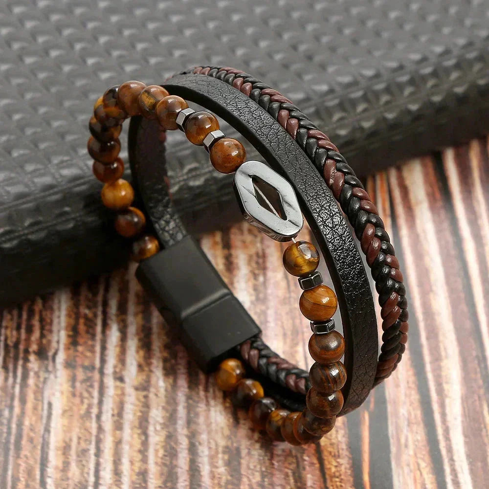 Pulseira Klaiven em Couro Sintético