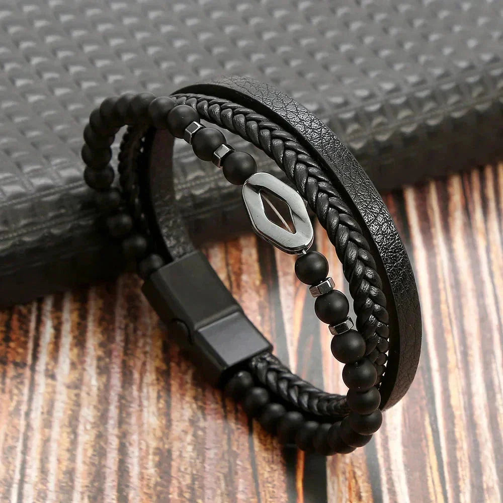 Pulseira Klaiven em Couro Sintético