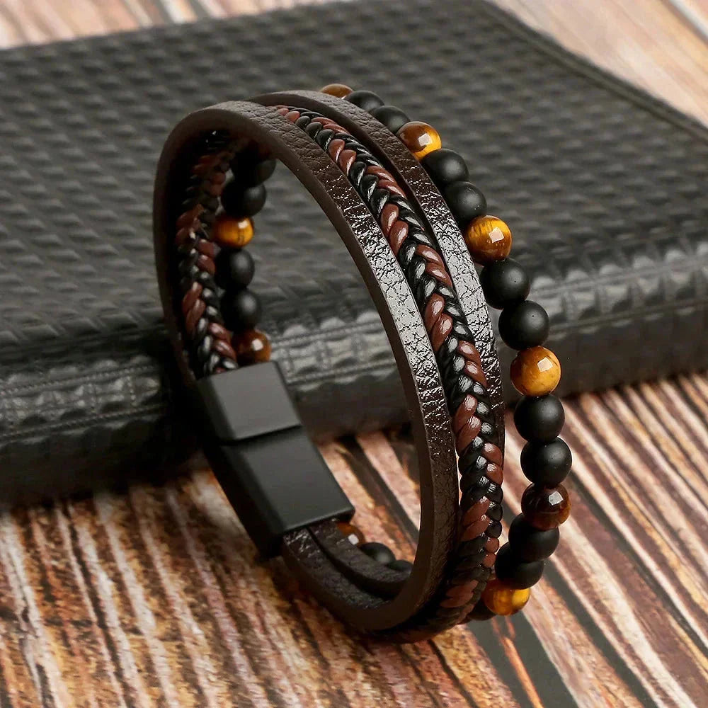 Pulseira Klaiven em Couro Sintético