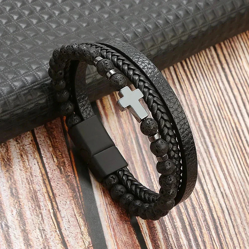 Pulseira Klaiven em Couro Sintético