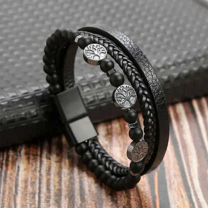 Pulseira Klaiven em Couro Sintético