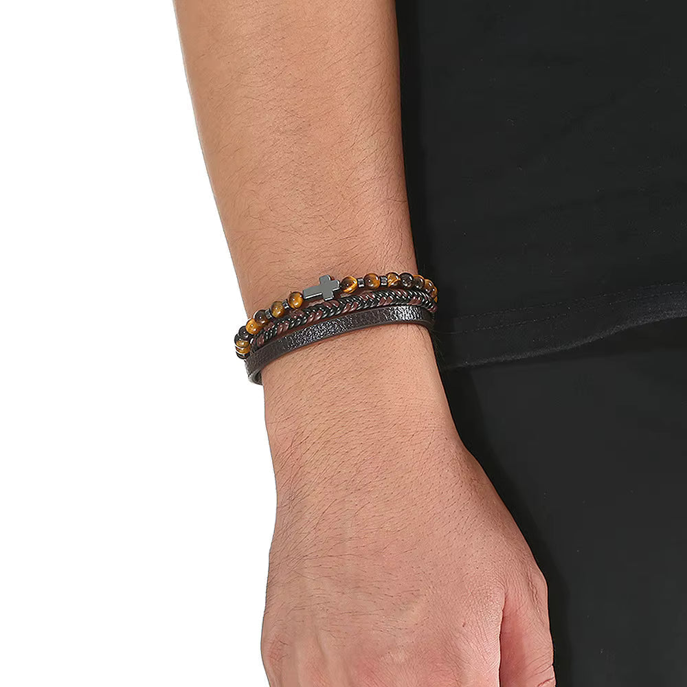 Pulseira Klaiven em Couro Sintético