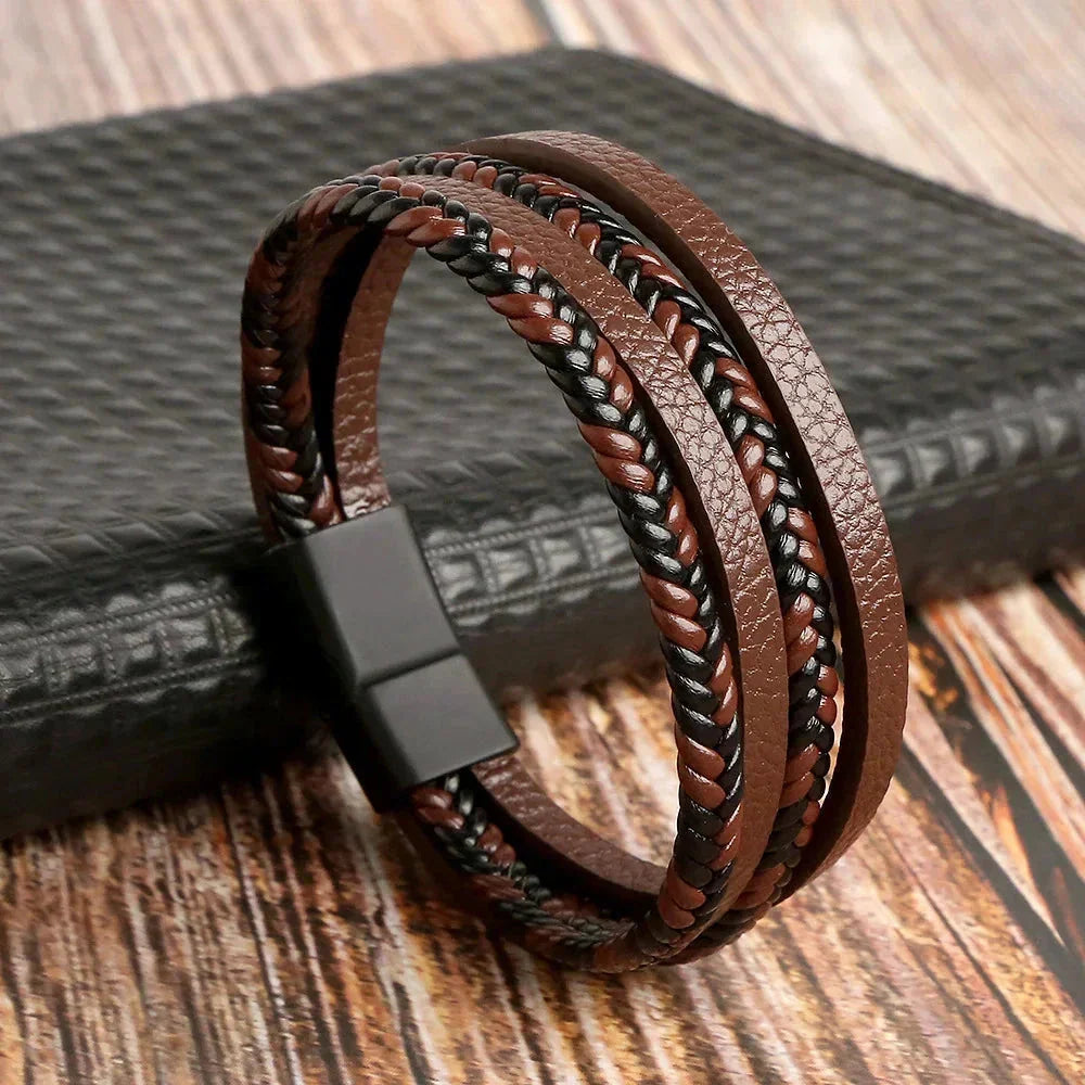 Pulseira Klaiven em Couro Sintético