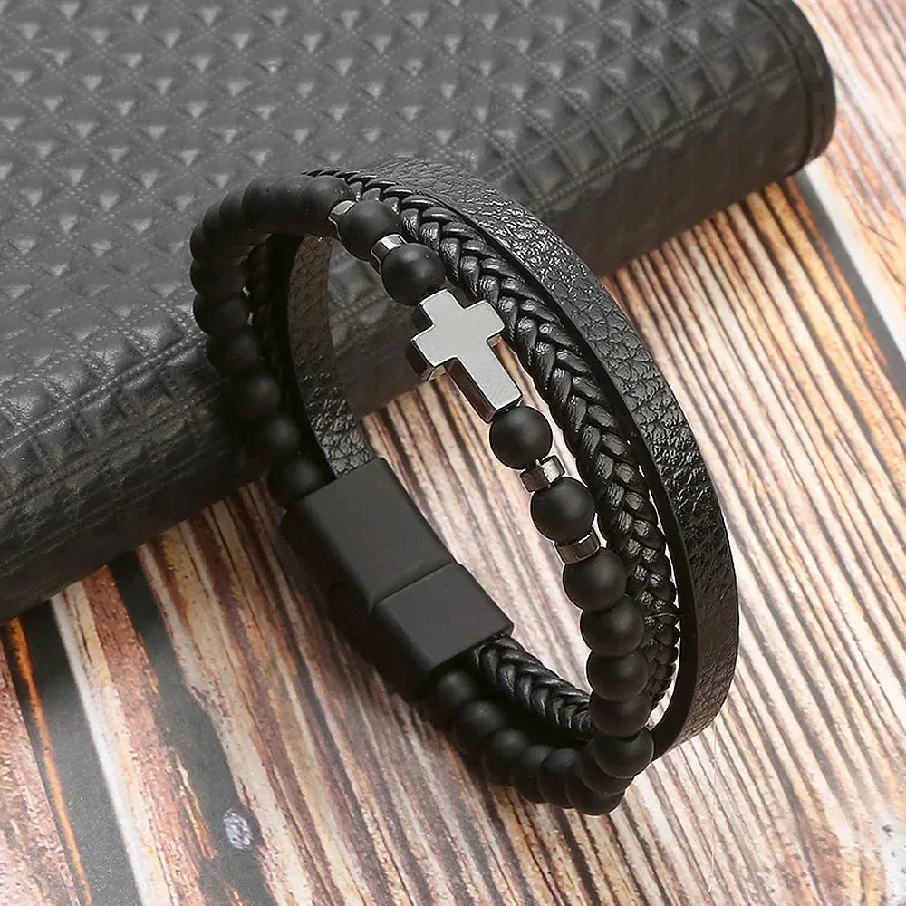 Pulseira Klaiven em Couro Sintético