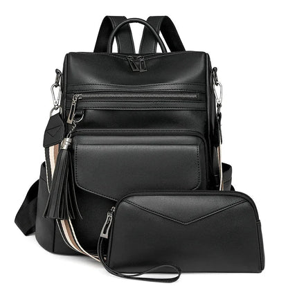 Mochila Feminina com Necessaire em Couro Sintético
