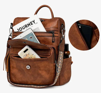 Mochila Feminina com Necessaire em Couro Sintético