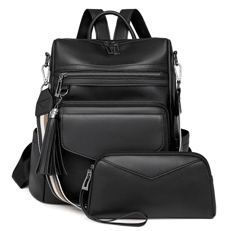 Mochila Feminina com Necessaire em Couro Sintético