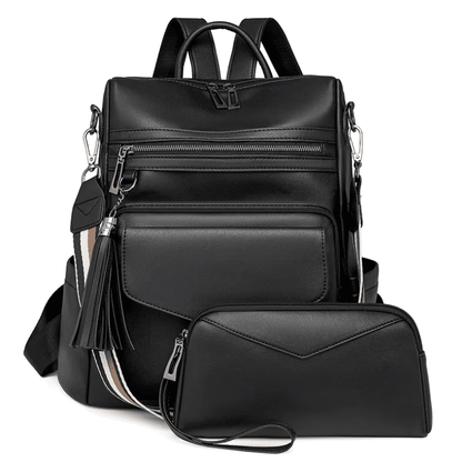 Mochila Feminina com Necessaire em Couro Sintético