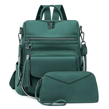 Mochila Feminina com Necessaire em Couro Sintético